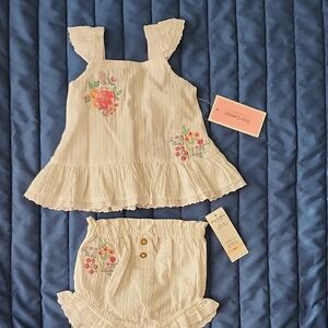 Juicy Couture White Floral Shorts Set